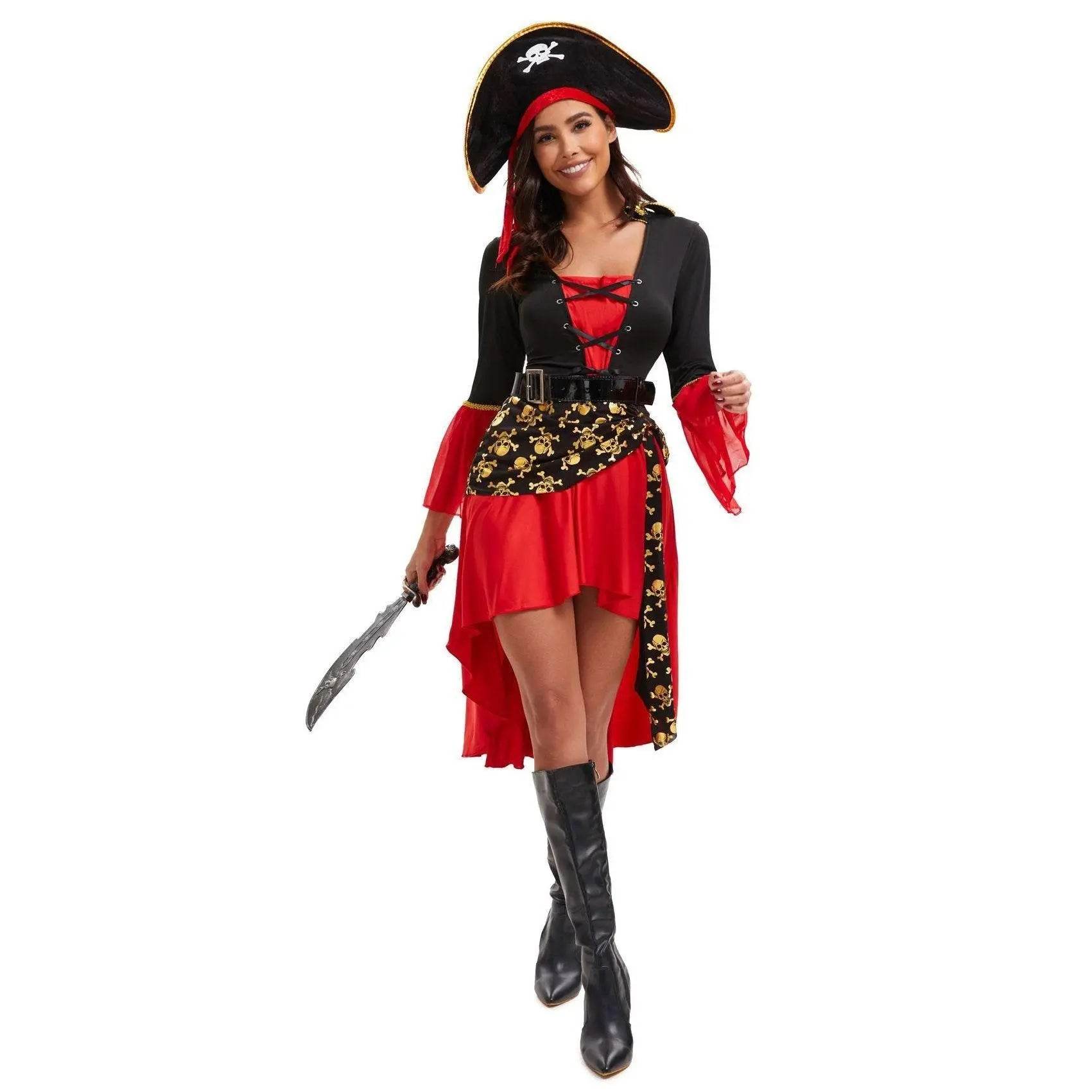 Pirate Outfit Vintage Cosplay Costume Carnival Halloween For Female - zzcosplay