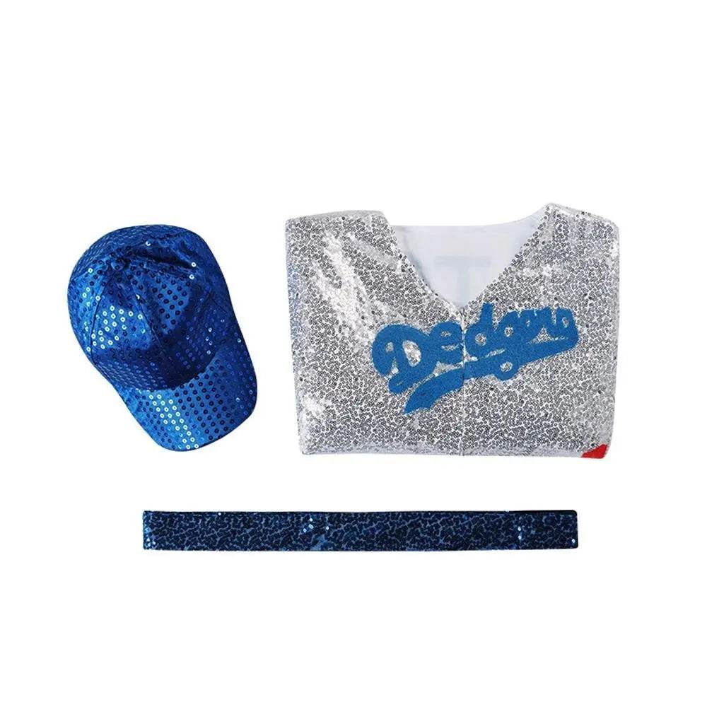 Rocketman Elton John Dodgers Baseball Costume Cosplay Uniform Halloween Carnival Suit - zzcosplay