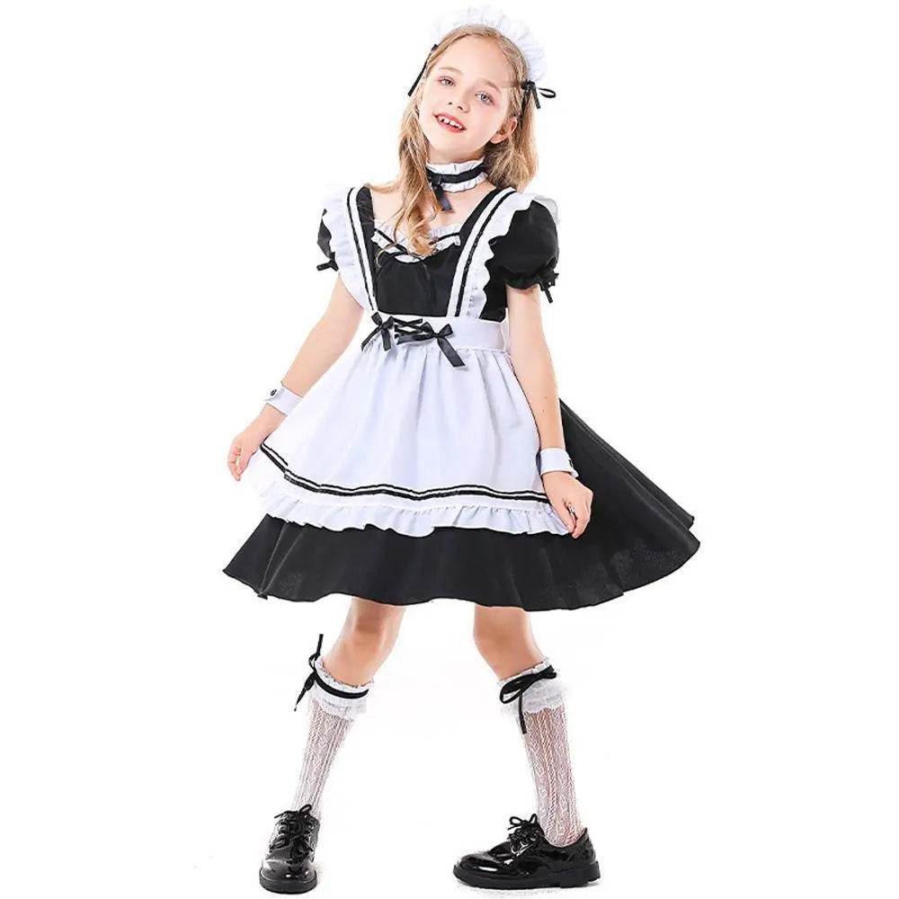 Role maid Costumes Kids playing black and white maid suit - zzcosplay