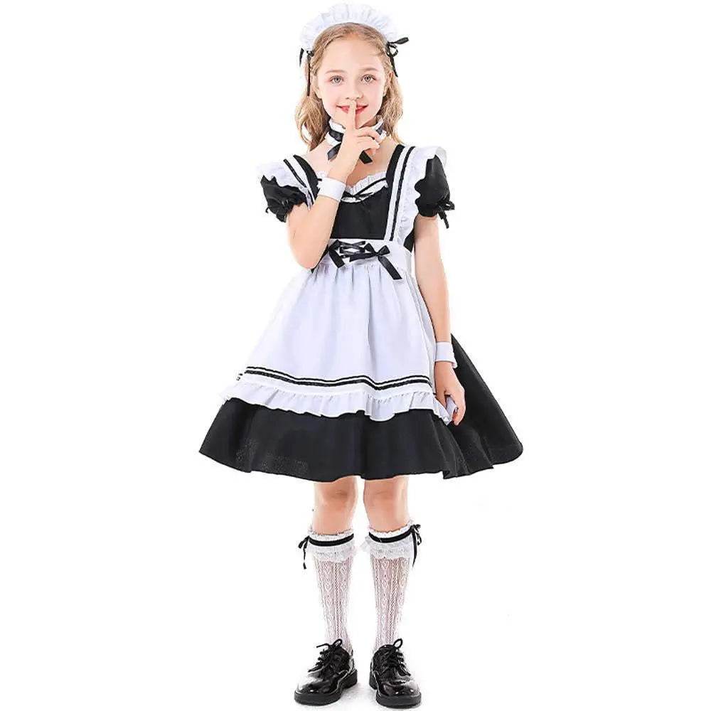 Role maid Costumes Kids playing black and white maid suit - zzcosplay
