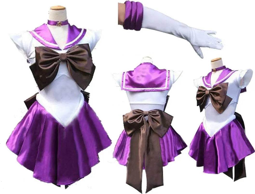 Sailor Moon Venus Uranus Cosplay Costume Dress Uniform With Gloves Halloween - zzcosplay