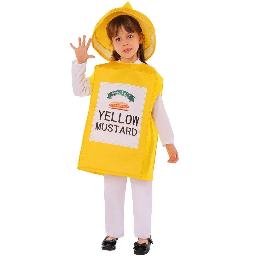 Smock Mustard Bottle Kids Funny Stage Cosplay Costumes Halloween - zzcosplay