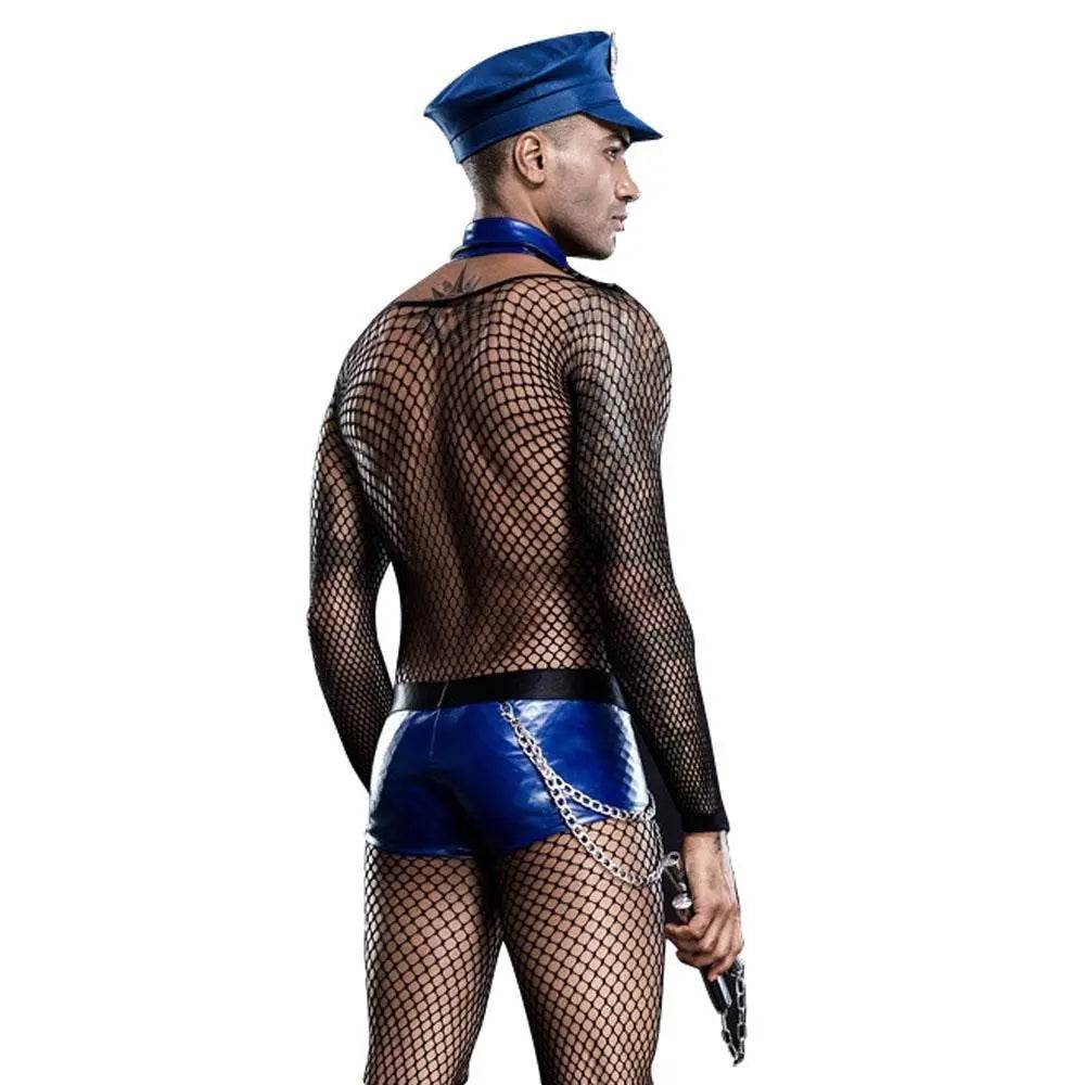 Stag Do Men Blue Police Night Club Costume - zzcosplay
