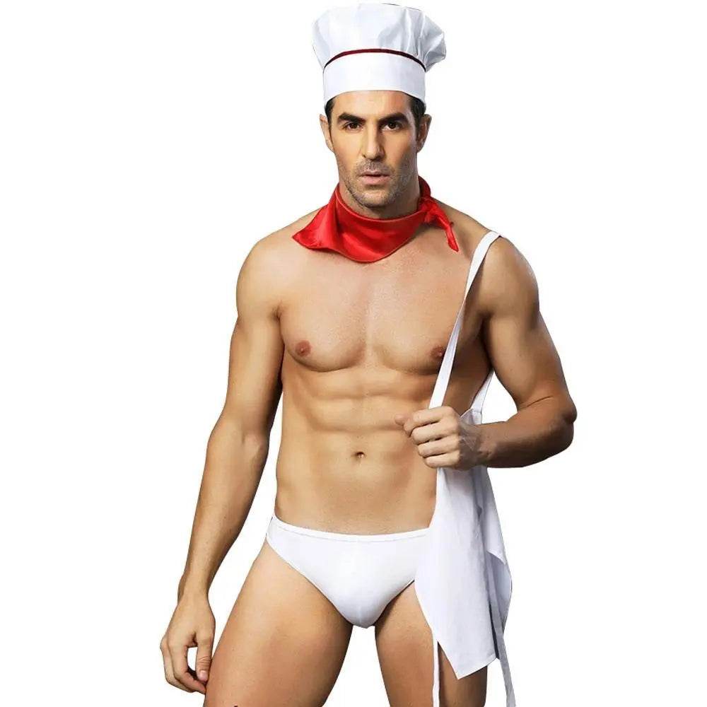 Stag Do Party Fancy Dress Costume Chef Servant For Men - zzcosplay