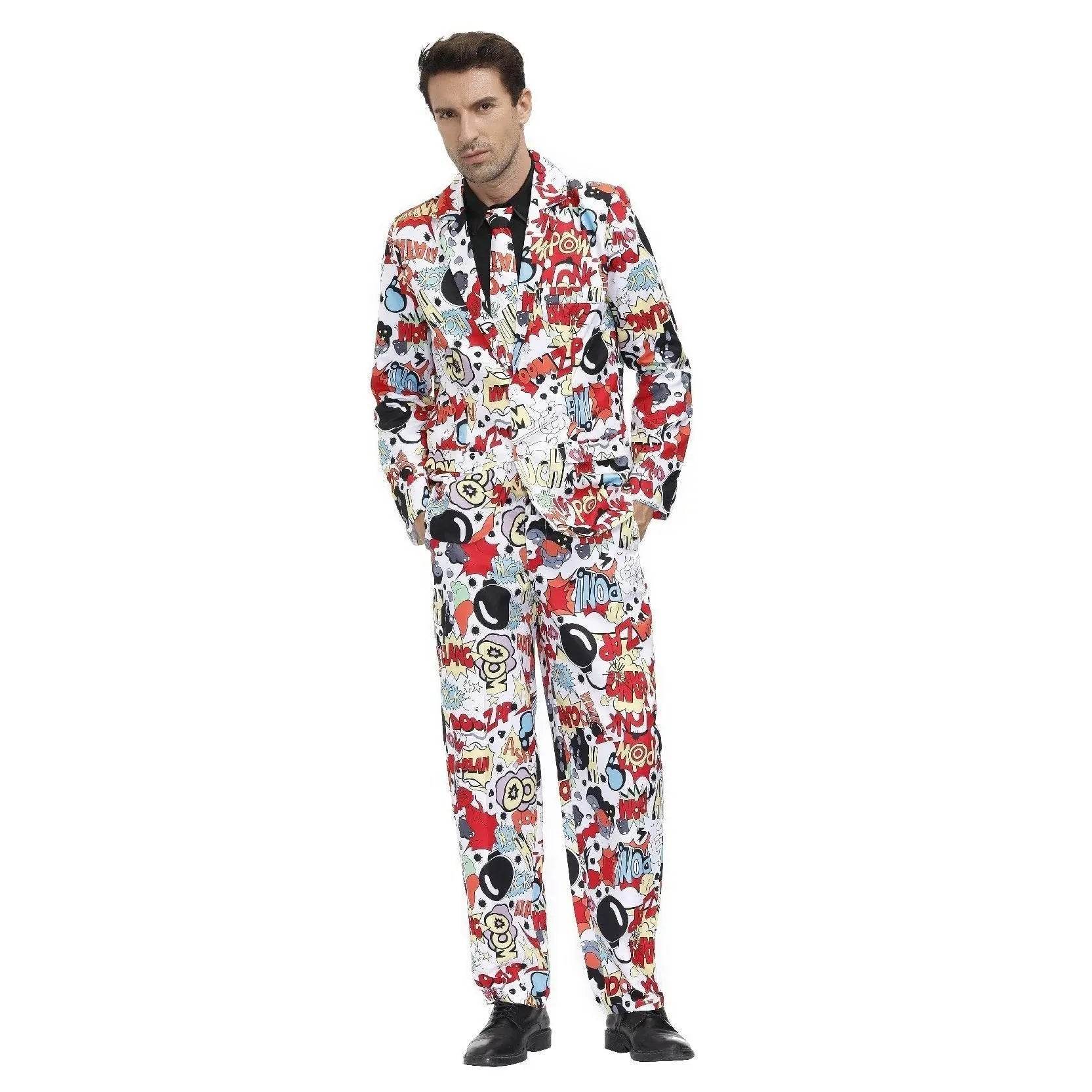 Stag Do Party Fancy Dress Host Printed Suit For Men - zzcosplay