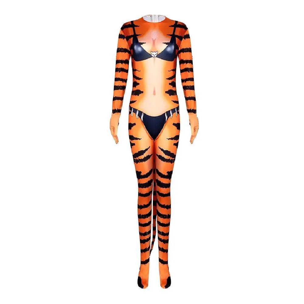 Tiger Stripes Animal Cosplay Zentai Costume Jumpsuit Bodysuit Outfits Adult - zzcosplay