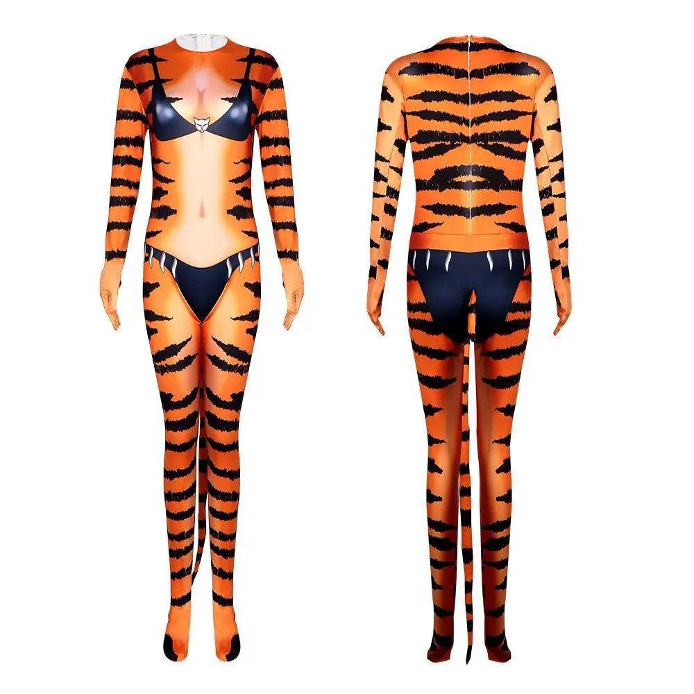 Tiger Stripes Animal Cosplay Zentai Costume Jumpsuit Bodysuit Outfits Adult - zzcosplay