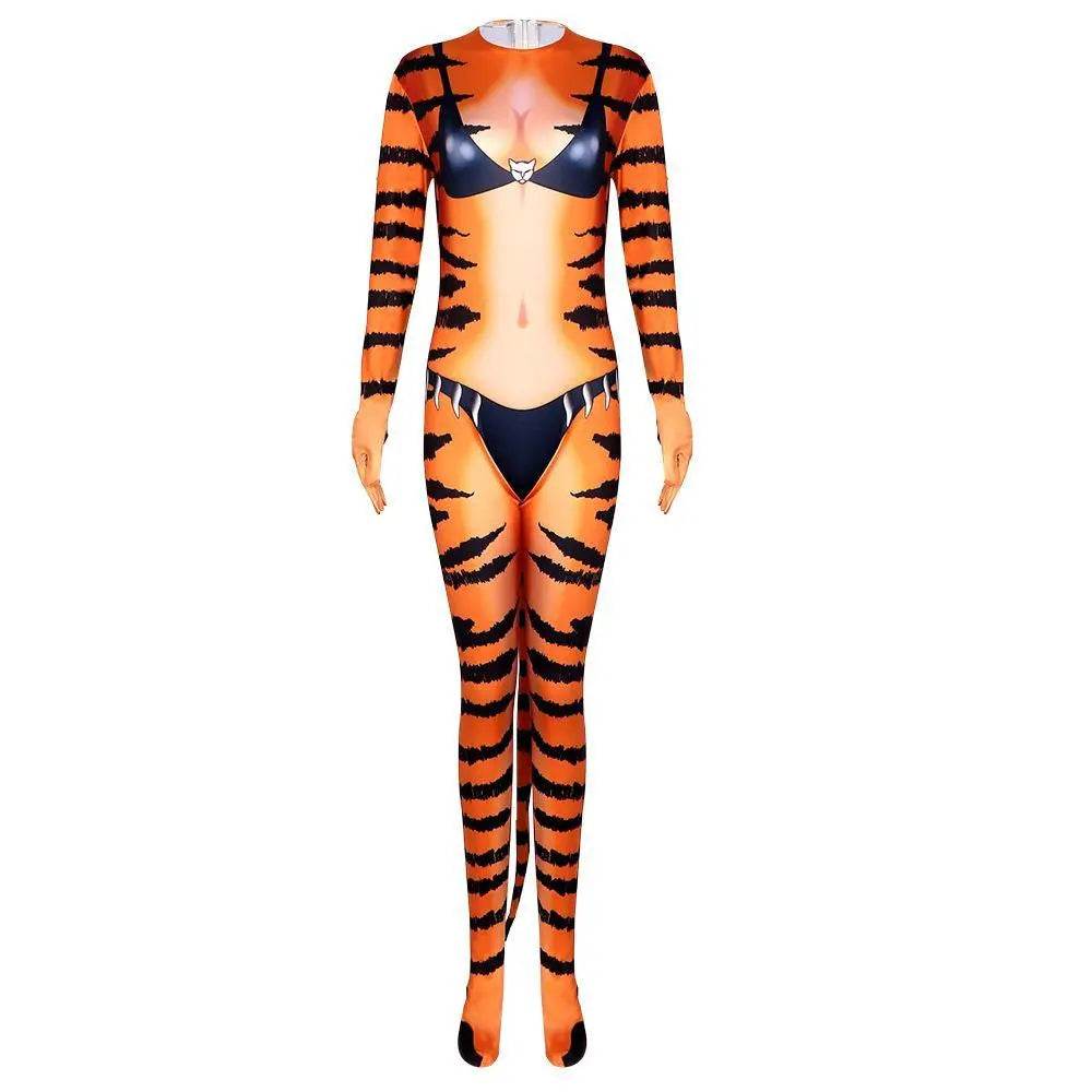 Tiger Stripes Animal Cosplay Zentai Costume Jumpsuit Bodysuit Outfits Adult - zzcosplay