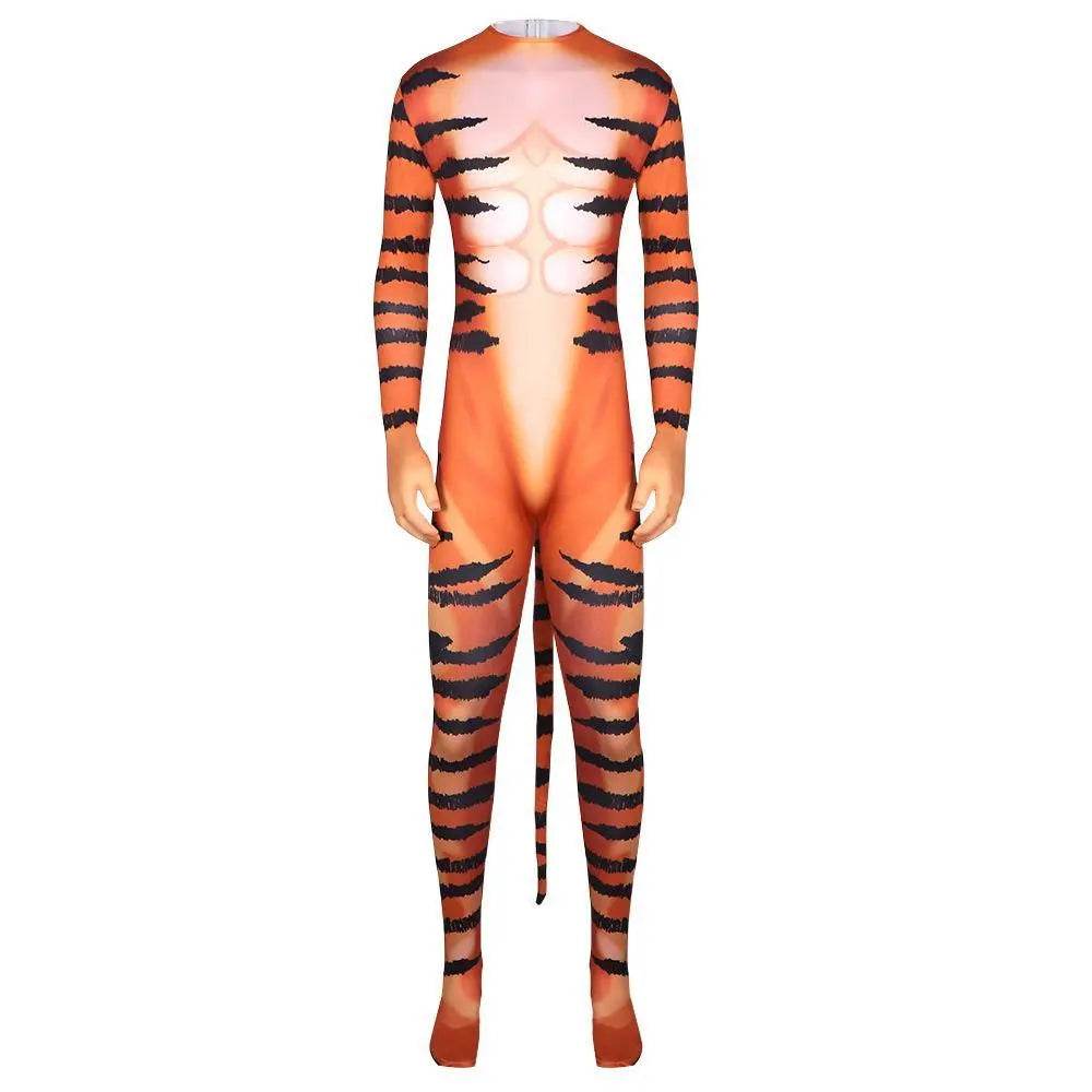 Tiger Stripes Animal Cosplay Zentai Costume Jumpsuit Bodysuit Outfits Adult - zzcosplay