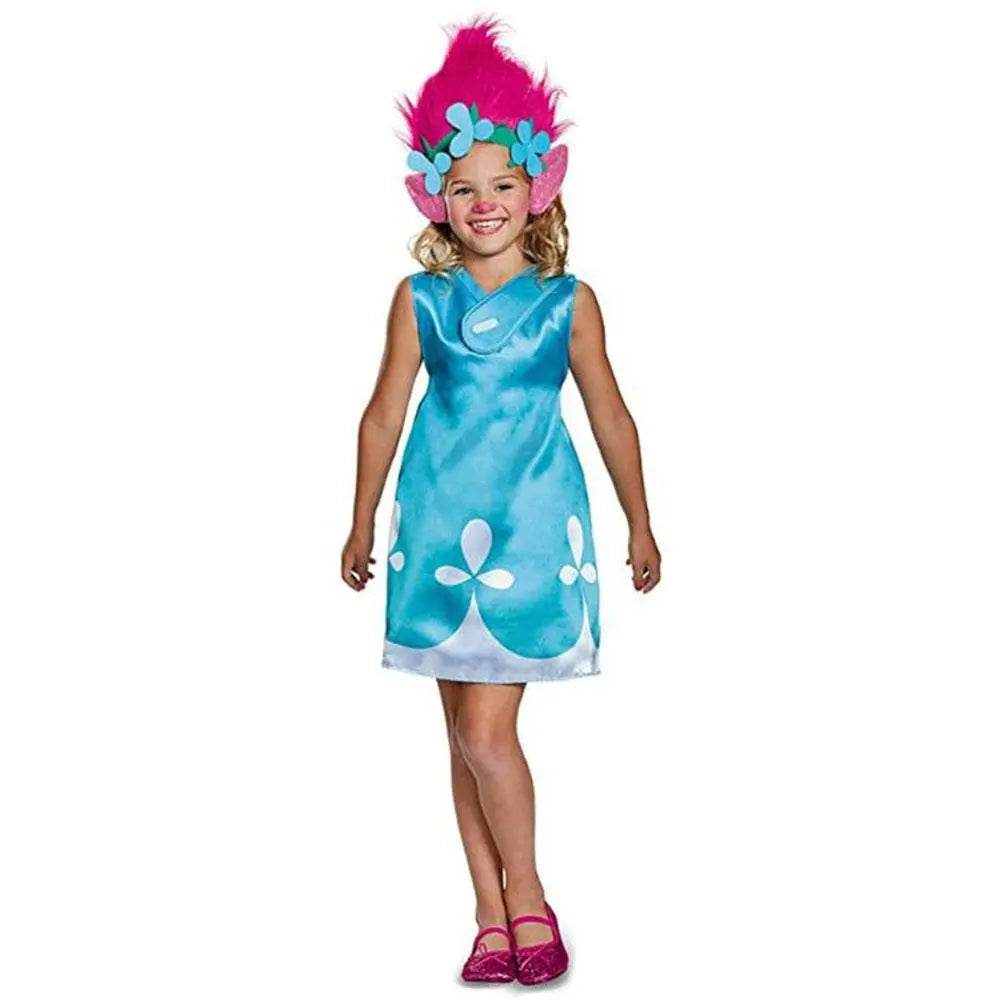Trolls World Tour Boy's Branch Girl Poppy Costume Cosplay Halloween Fancy Dress Kids - zzcosplay