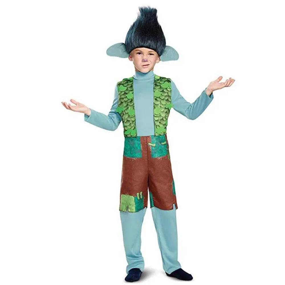 Trolls World Tour Boy's Branch Girl Poppy Costume Cosplay Halloween Fancy Dress Kids - zzcosplay