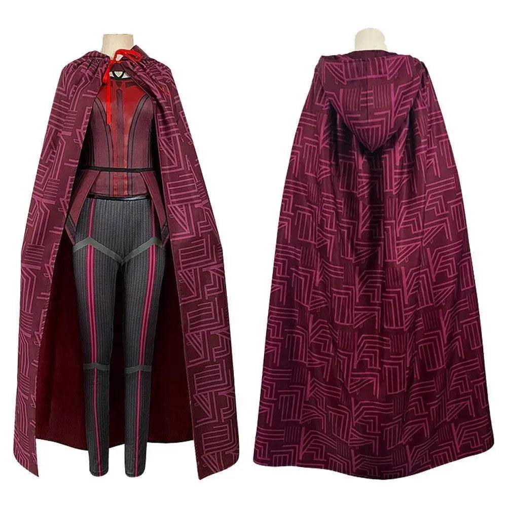 Wanda Maximoff Costume Cosplay Jumpsuit Red Witch Cloak Halloween Outfit for Woman - zzcosplay