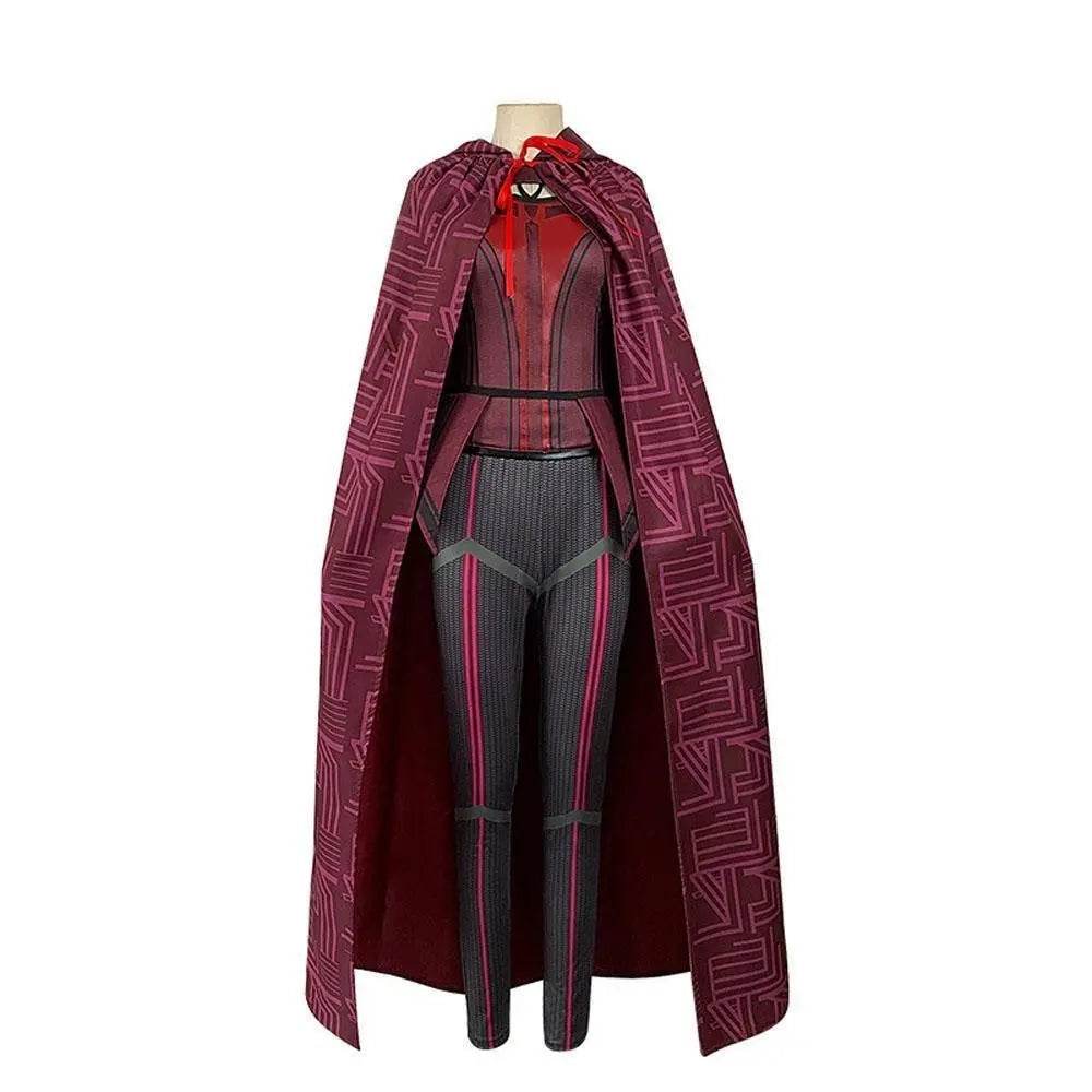Wanda Maximoff Costume Cosplay Jumpsuit Red Witch Cloak Halloween Outfit for Woman - zzcosplay
