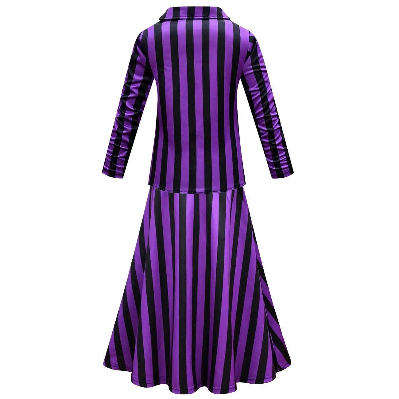 Wednesday Costume The Addams Family Cosplay Long Sleeve suit skirt For Kids - zzcosplay