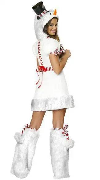 White Snowman Costume Woman Dress Halloween Christmas Party Wear - zzcosplay