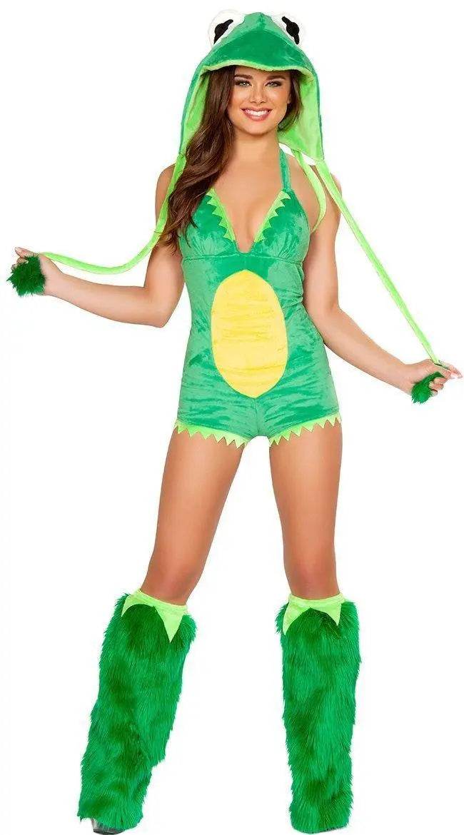 Women Halloween Frog Costume Cosplay Fancy Dress Animal Uniform - zzcosplay