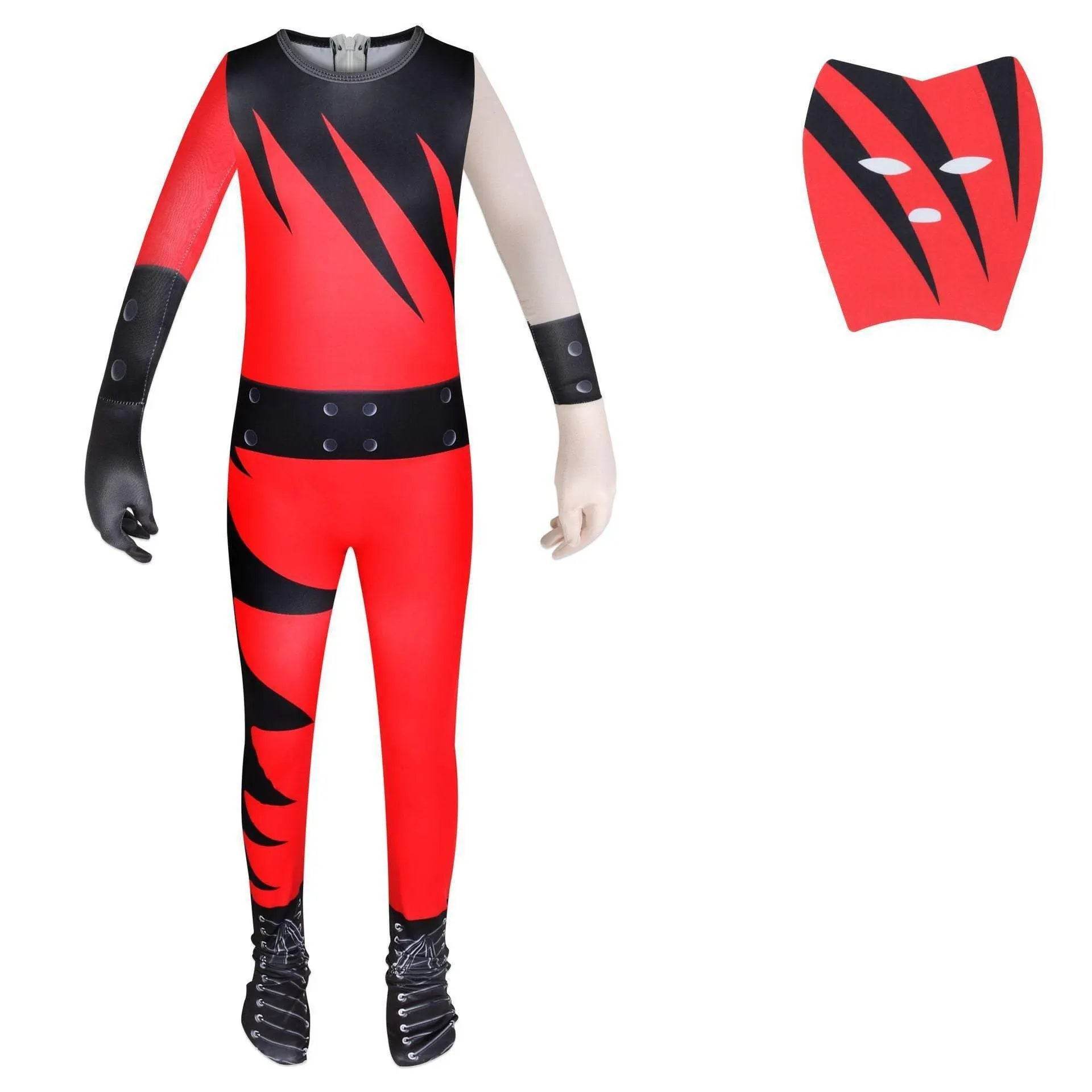 Wrestler Kane Cosplay Costume Jumpsuit Romper Outfit Stage Performance Party Halloween for Kids Boys - zzcosplay