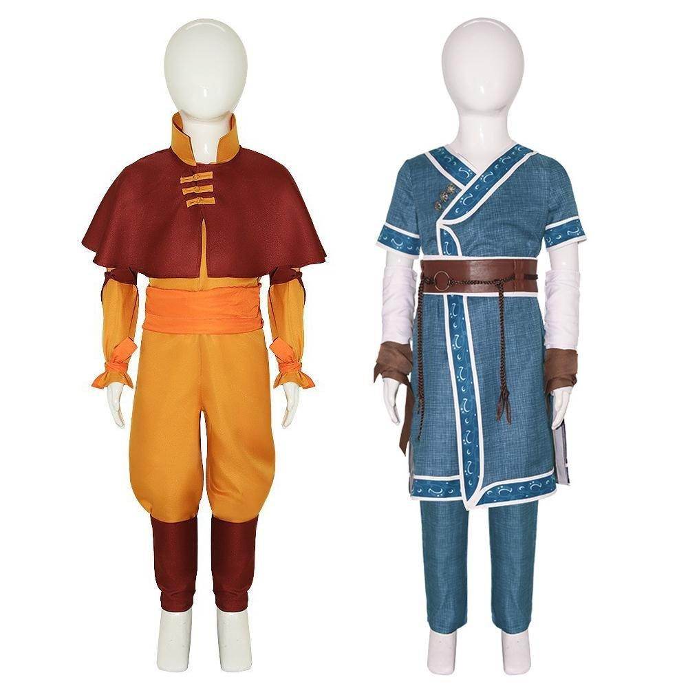Anime Katara Bumi Aang Avatar The Last Airbender Cosplay Costume Adult Kids - zzcosplay