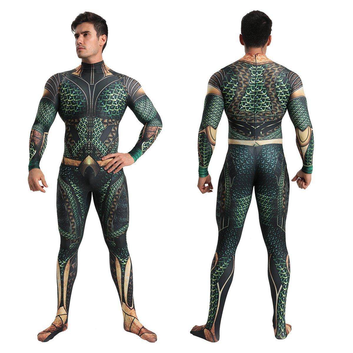 Aquaman Arthur Cosplay Zentai Jumpsuit Halloween Fancy Cosplay Costume - zzcosplay