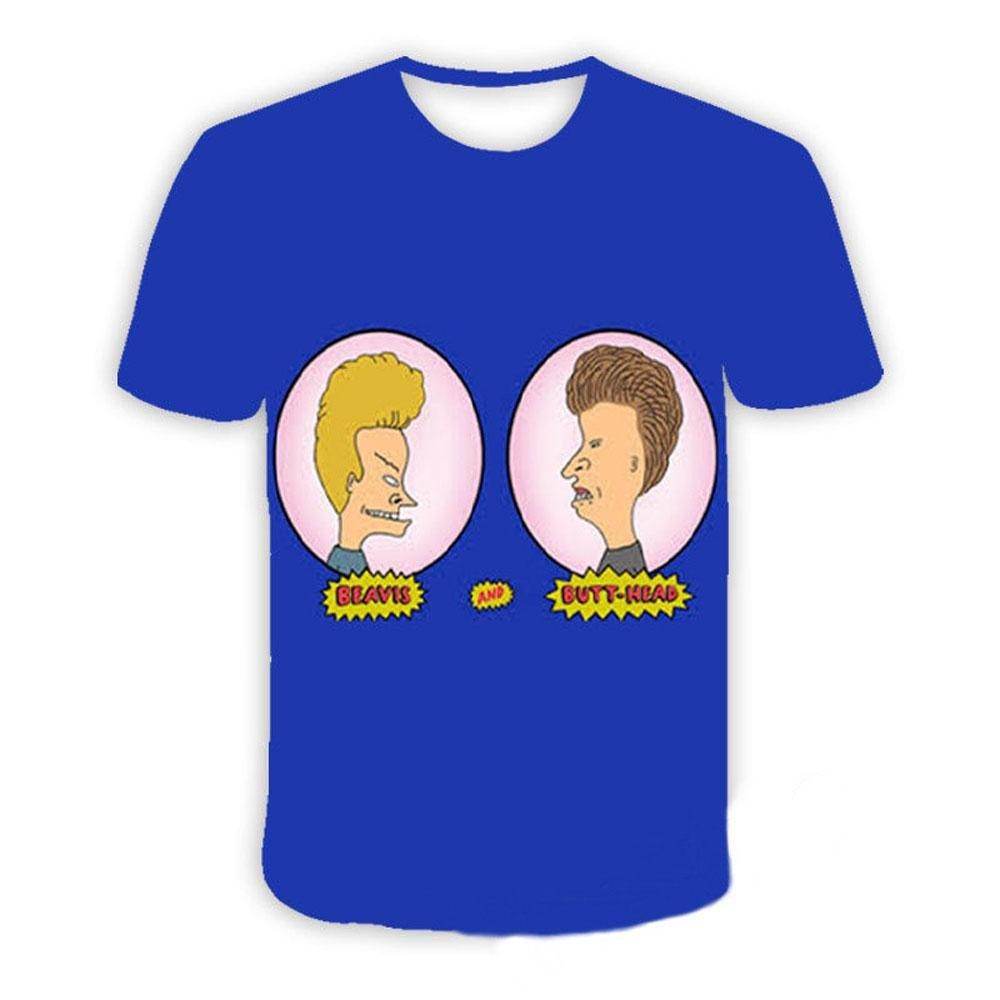 Beavis and butthead costumes round neck short sleeve men's 3D T-shirt - zzcosplay