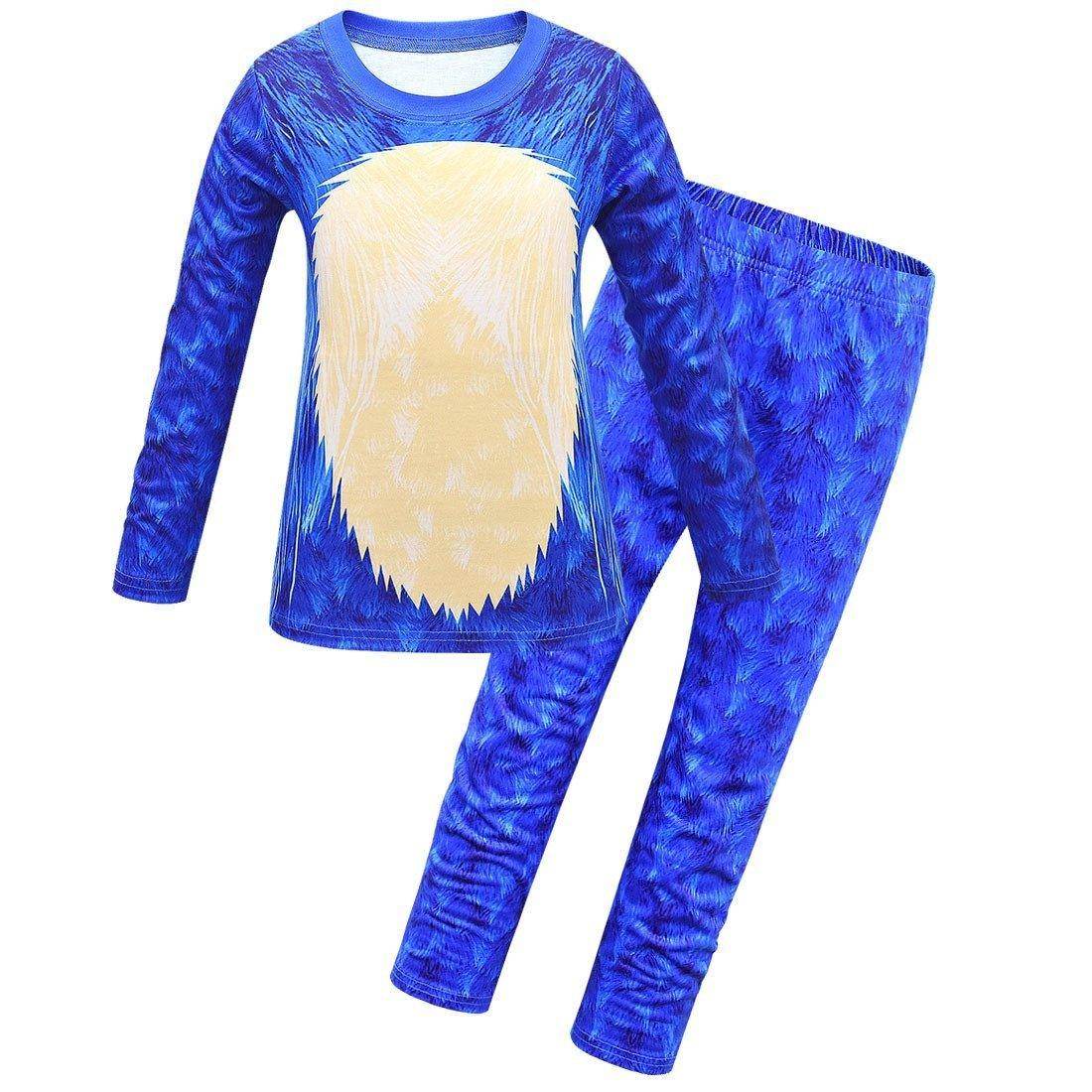 Boys Long Sleeve Cartoon Pants Set Sonic the Hedgehog Print costumes Set - zzcosplay
