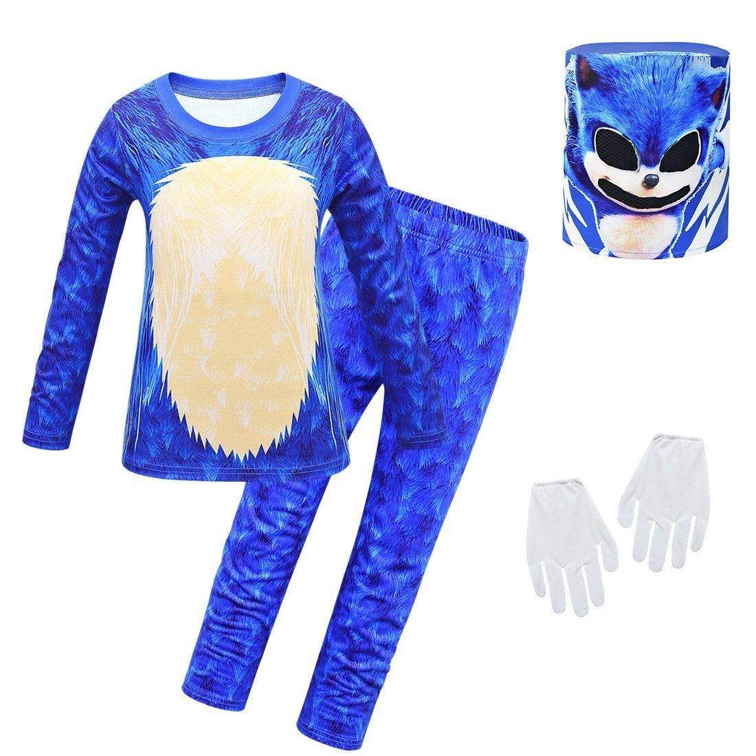 Boys Long Sleeve Cartoon Pants Set Sonic the Hedgehog Print costumes Set - zzcosplay