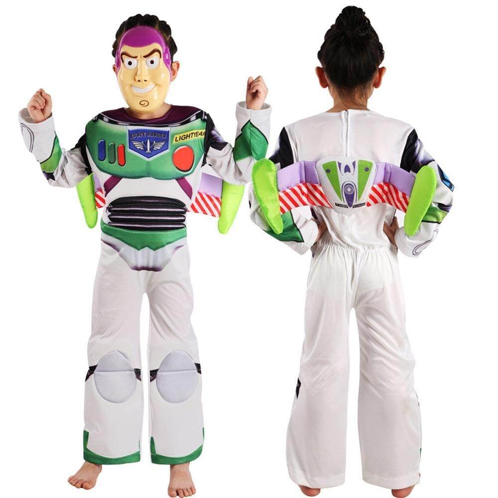 Buzz Lightyear Toy Story Carnival Cosplay Costume Set For Kids Boys With Mask Wing - zzcosplay