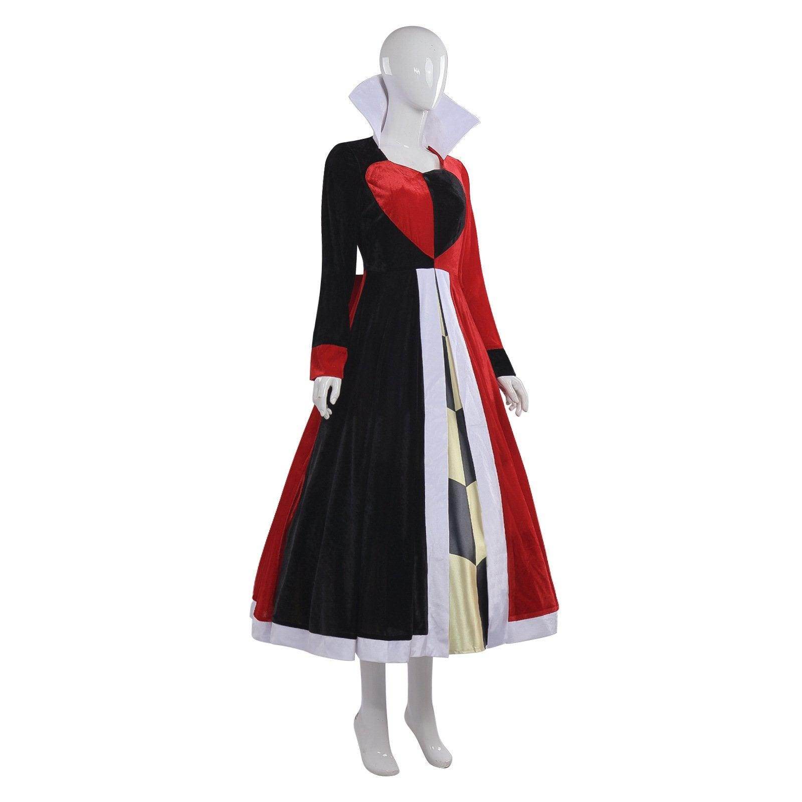 Deluxe Queen of Hearts Costume Dress Alice in Wonderland for Women - zzcosplay