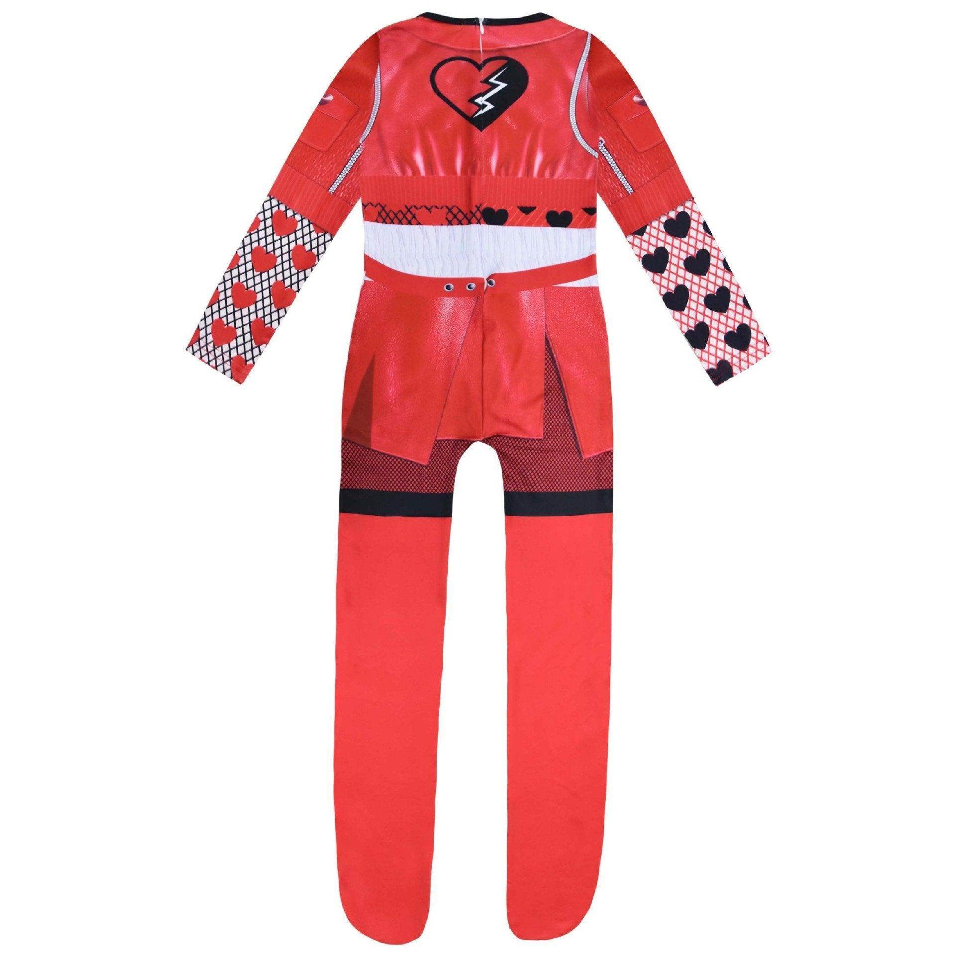 Descendants 4 Queen Of Hearts Red Costume For Girls Kids Halloween - zzcosplay