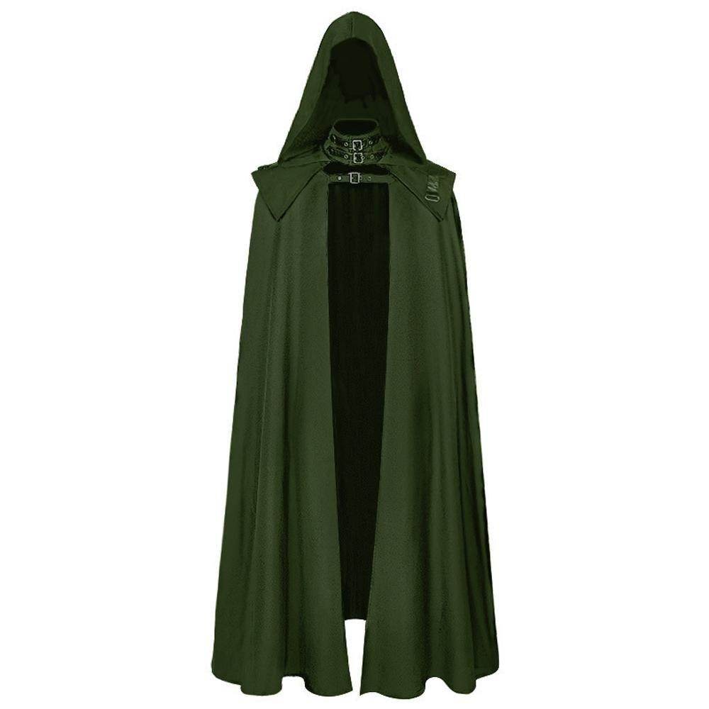 Dr doom costume medieval cloak gothic Hooded Cloak Cape Wizard Witch Devil Steampunk Robe - zzcosplay