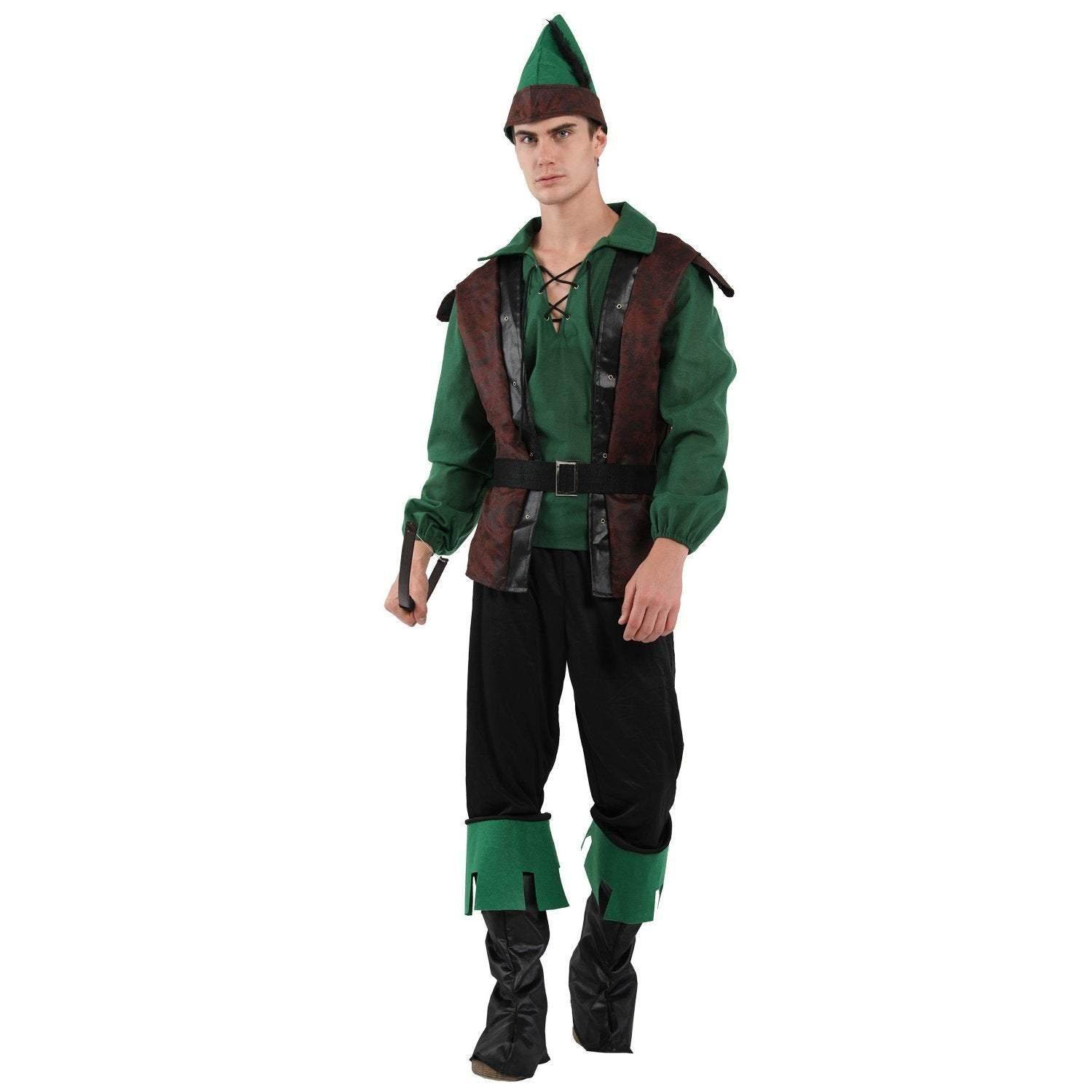 Forest Prince Costumes for Men Halloween Adult Hunter Cosplay Set Green Outfit - zzcosplay