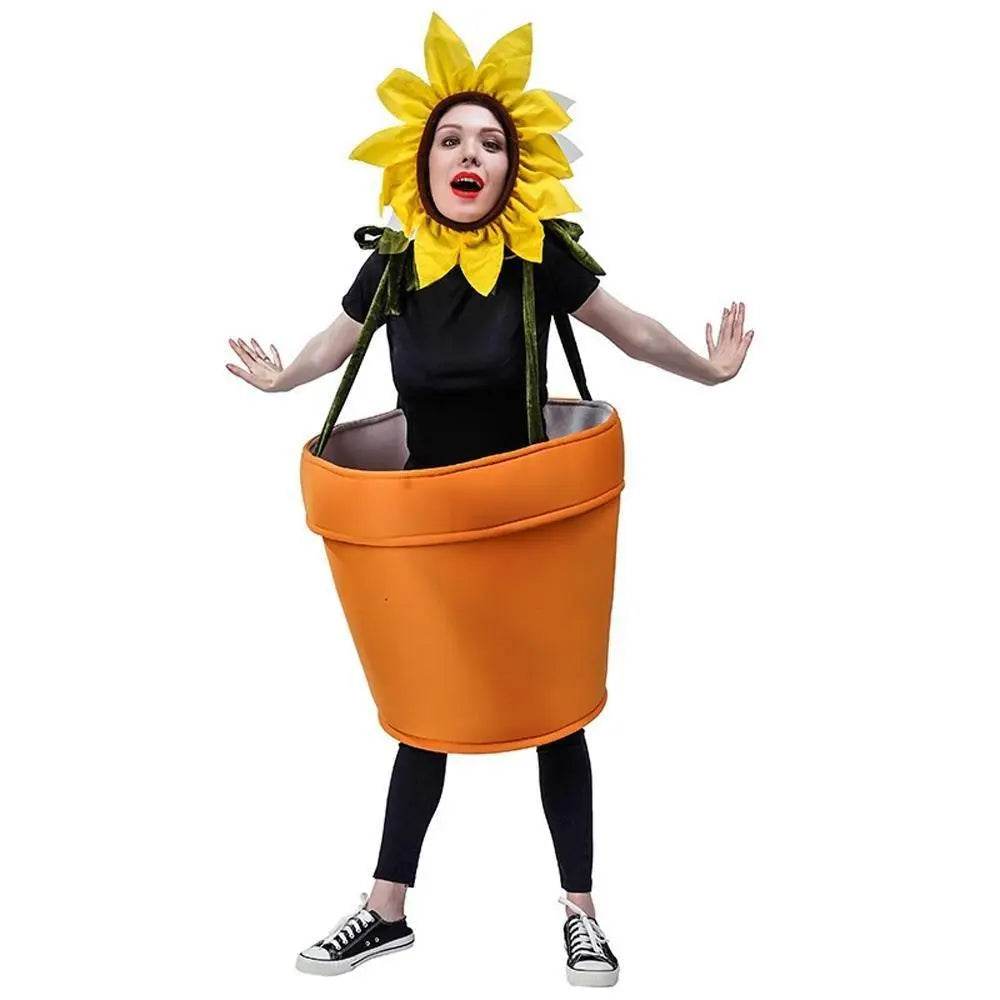 funny sun flower potted plant Festival Performance Stage Cosplay Costume for Adult - zzcosplay