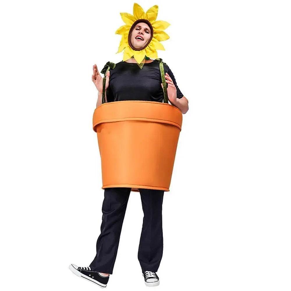 funny sun flower potted plant Festival Performance Stage Cosplay Costume for Adult - zzcosplay