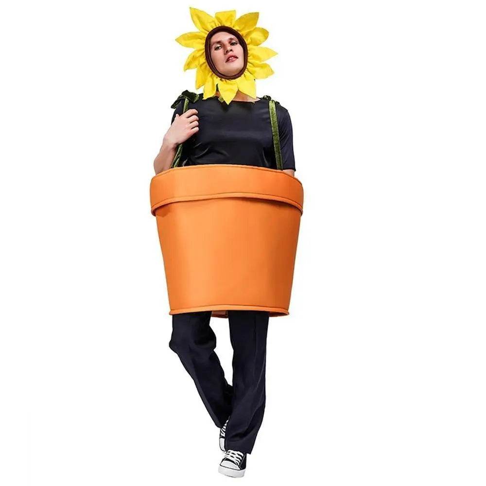 funny sun flower potted plant Festival Performance Stage Cosplay Costume for Adult - zzcosplay