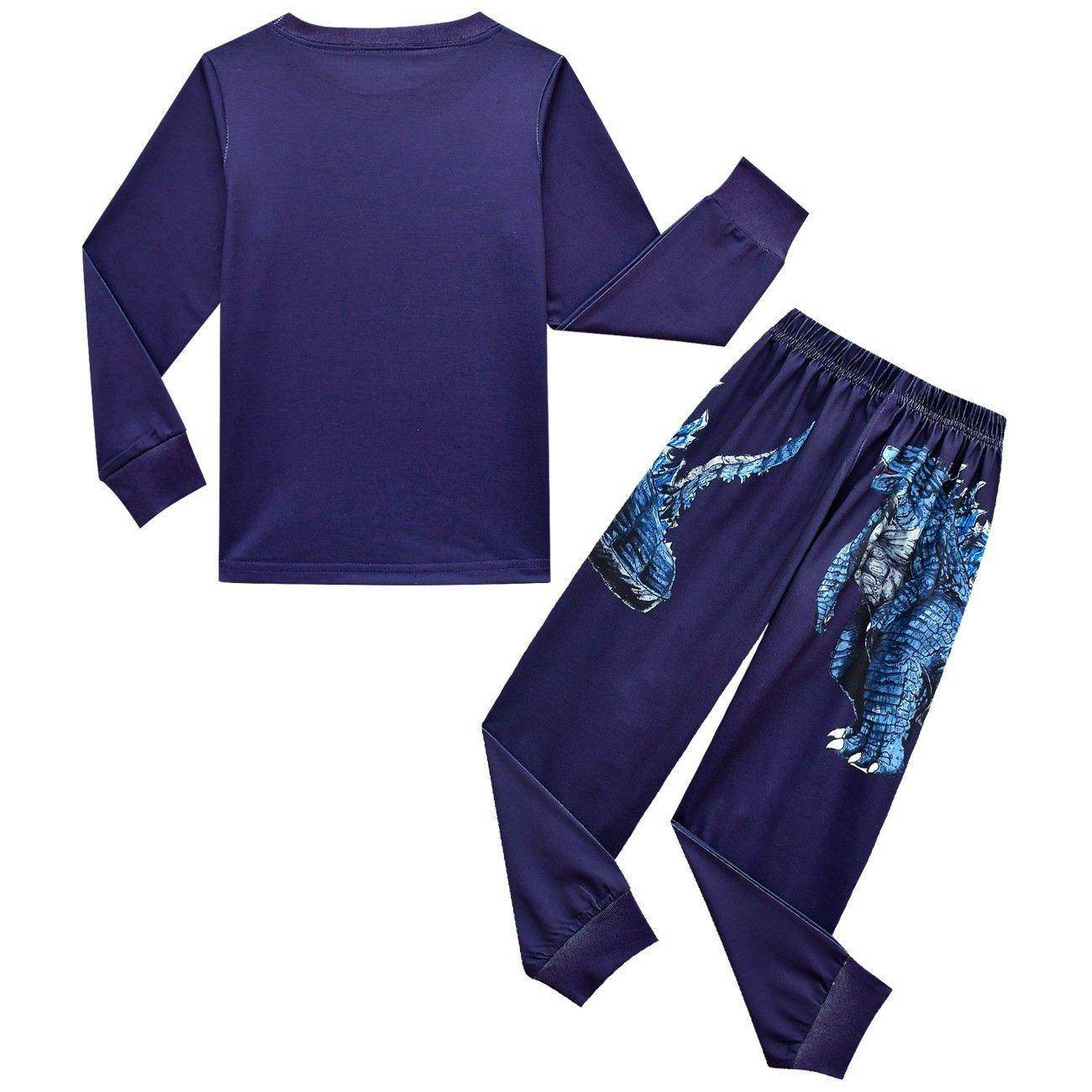 Godzilla Vs Kong Printed Two-piece Boy Long-sleeved Trousers Pajamas - zzcosplay