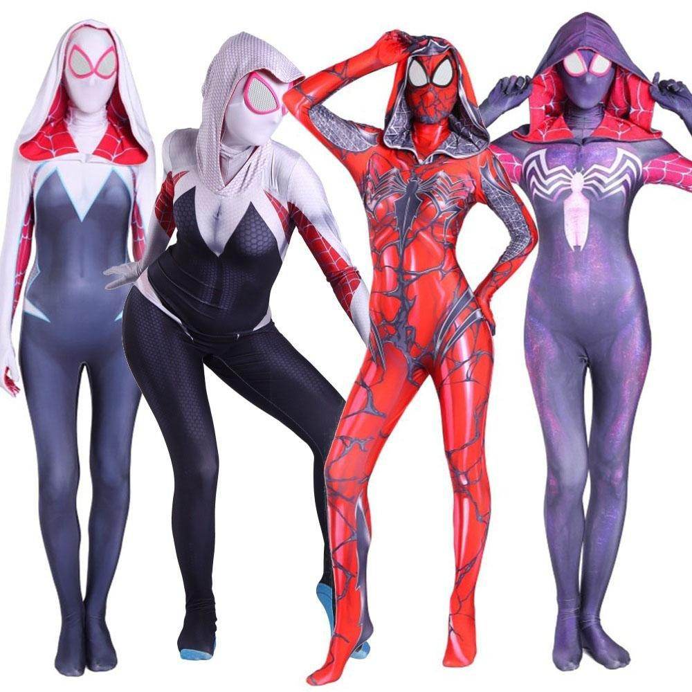 Gwen Stacy Spider-man Costume Costume Zentai Jumpsuit Bodysuit Adult Kids - zzcosplay