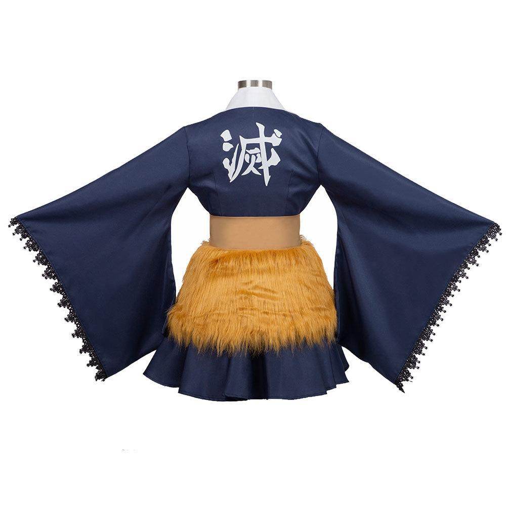 Hashibira Inosuke Maid Dress Outfits Halloween Carnival Suit Cosplay Costume - zzcosplay