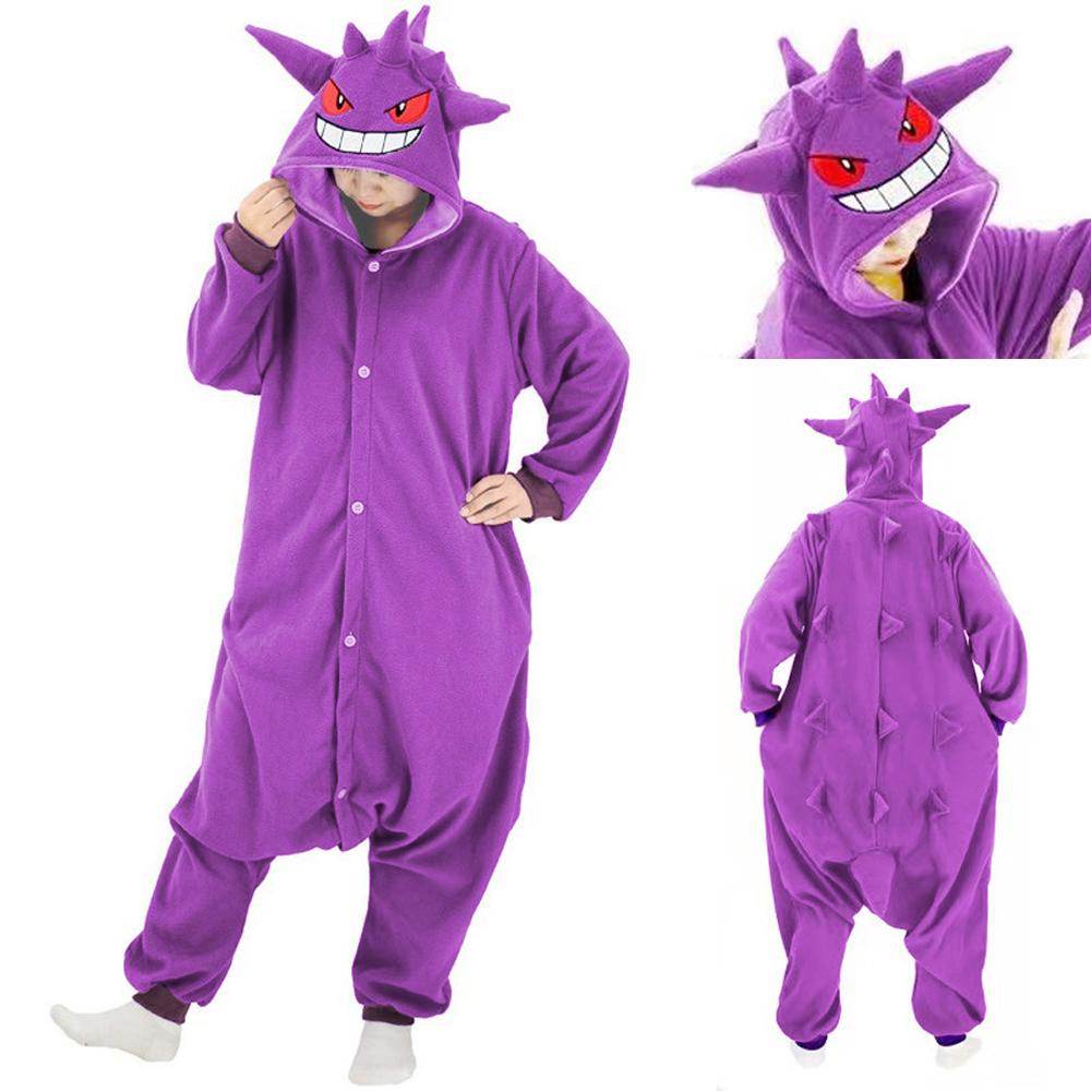 Gengar Kigurumi Onesies Anime Pokemon Pajamas Pyjamas Halloween Costume - zzcosplay