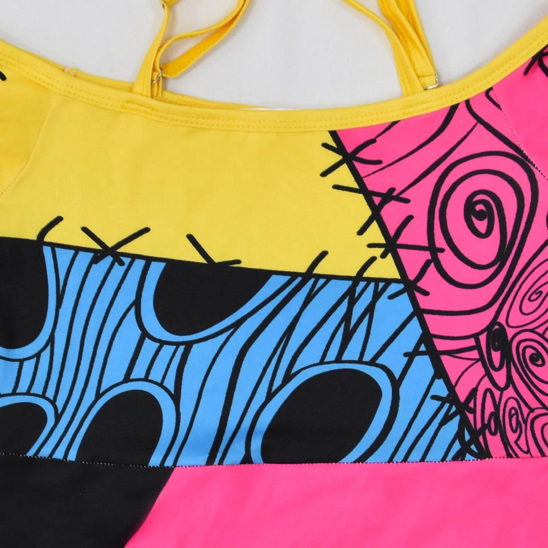 kids girl Sally Costume Party Dress The Nightmare Before Christmas Cosplay Halloween - zzcosplay