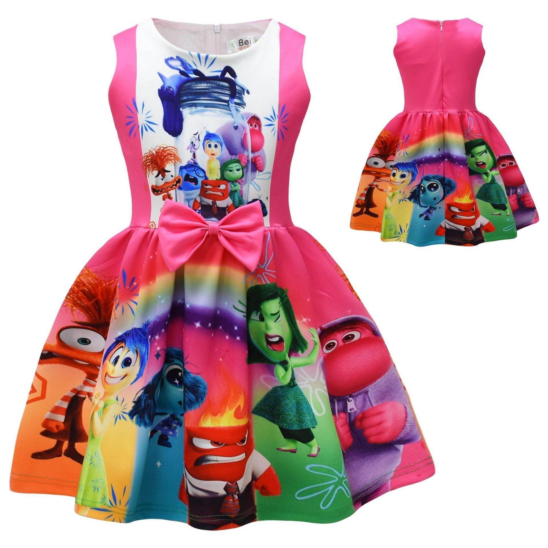 Kids' Inside Out 2 Dress All characters Girls' Movie Costume for Parties and Play - zzcosplay