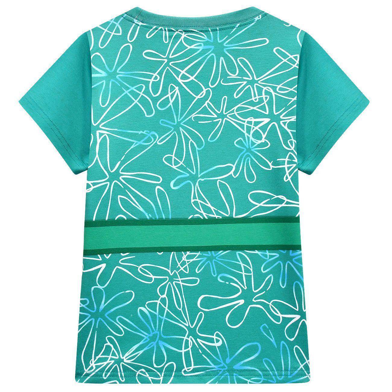 Kids' Inside Out Disgust Cosplay Costume Set Short Sleeve Pleated Dress with Bag - zzcosplay