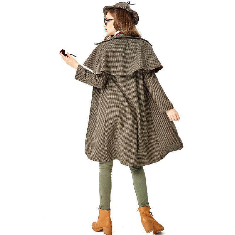 Lady Sherlock Holmes Cosplay Costume Halloween Coat Outfits Women - zzcosplay