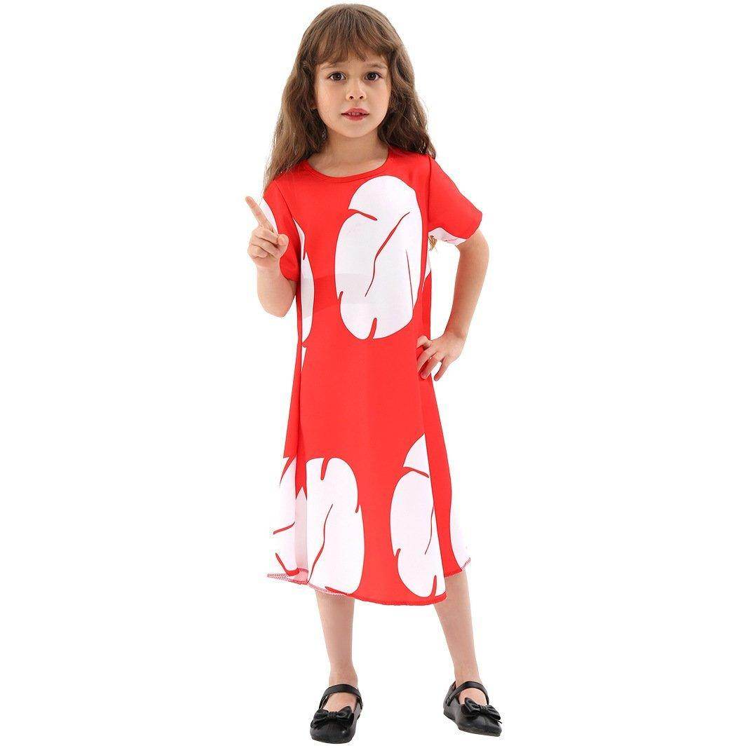 Lilo Stitch stage dress cosplay costume Lilo Red Dress Leaf Dress - zzcosplay