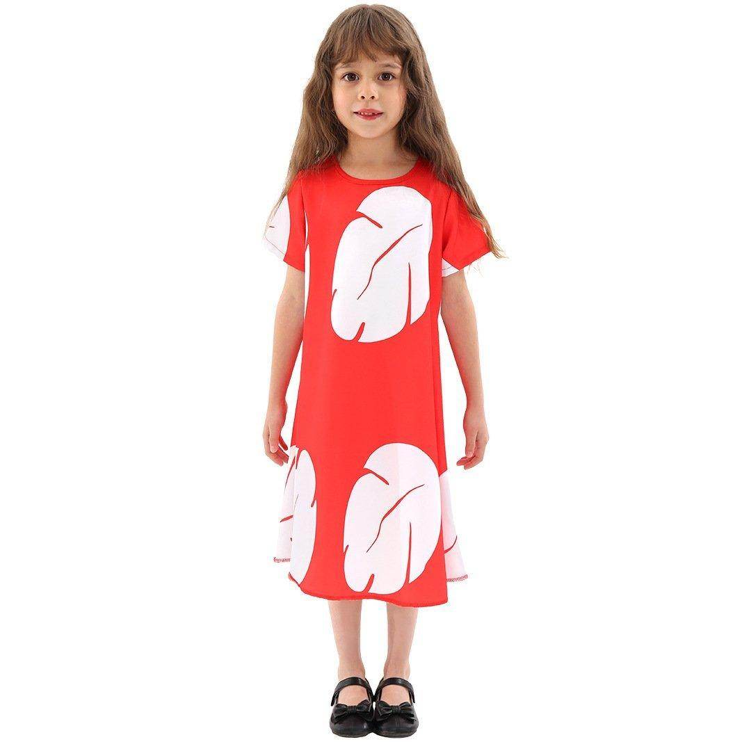 Lilo Stitch stage dress cosplay costume Lilo Red Dress Leaf Dress - zzcosplay