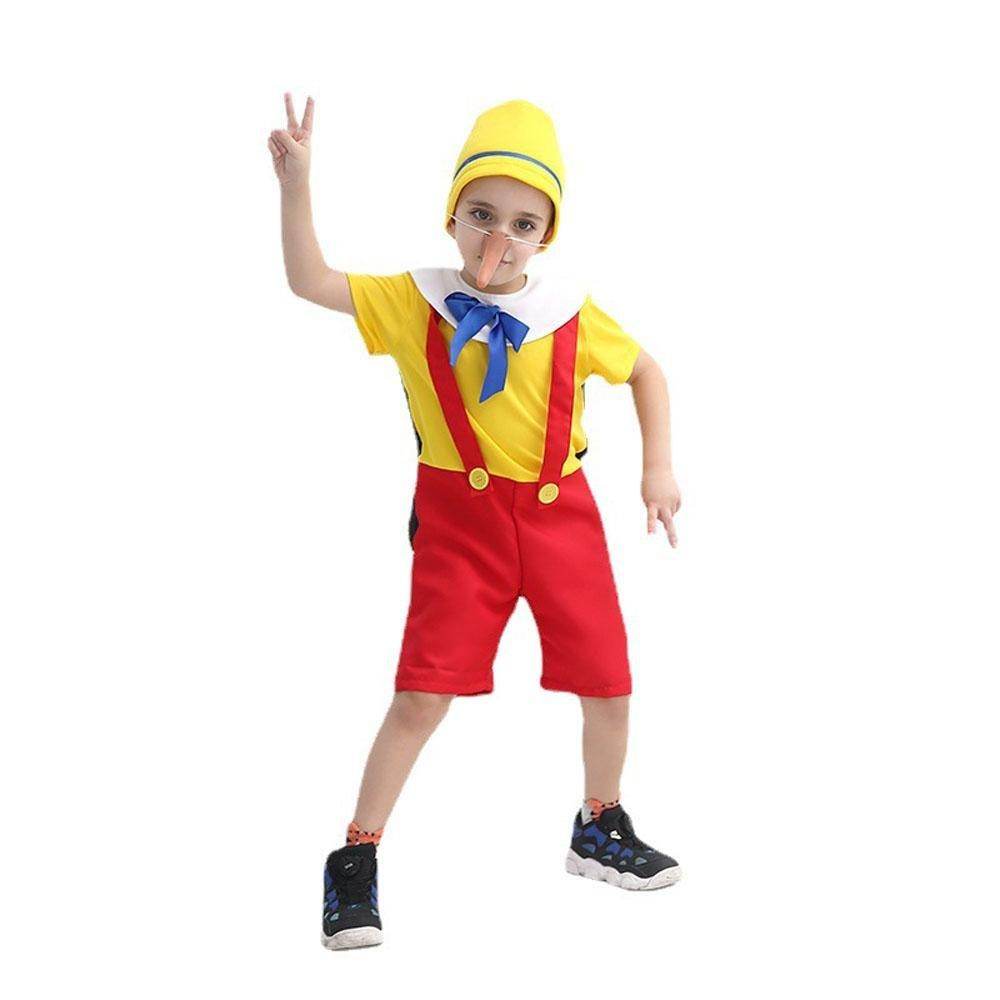 Long nose Pinocchio Set Halloween Carnival Cosplay Costume For Kids - zzcosplay