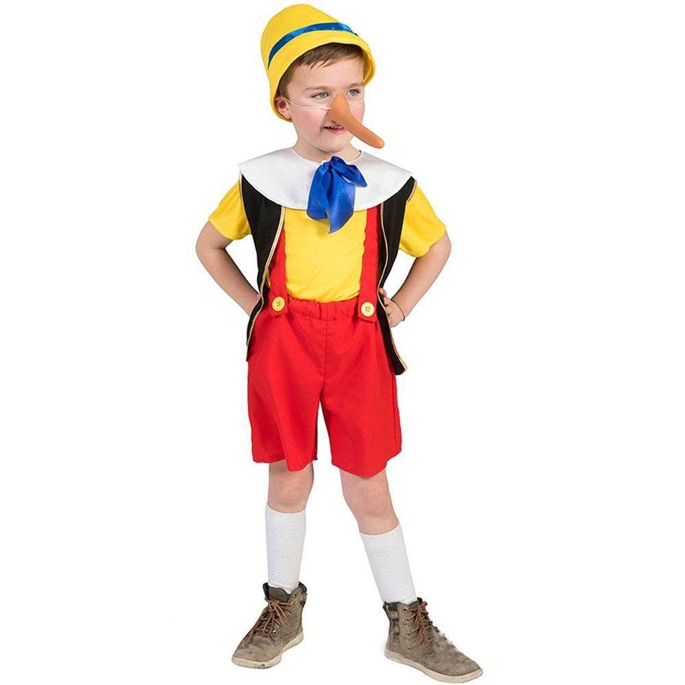 Long nose Pinocchio Set Halloween Carnival Cosplay Costume For Kids - zzcosplay