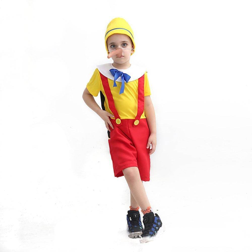 Long nose Pinocchio Set Halloween Carnival Cosplay Costume For Kids - zzcosplay
