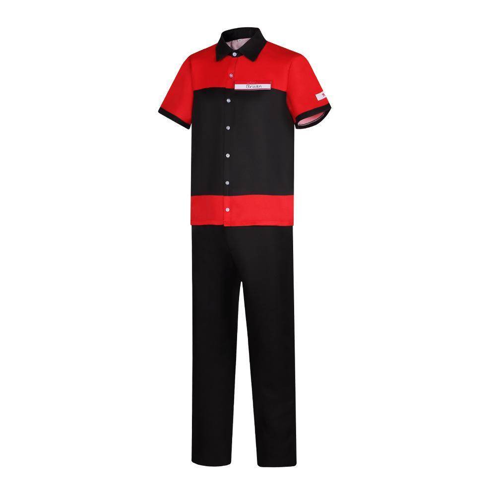 Manny's Burger Shop Clerk Cosplay Costume Bryan Tyler Employee Uniform - zzcosplay
