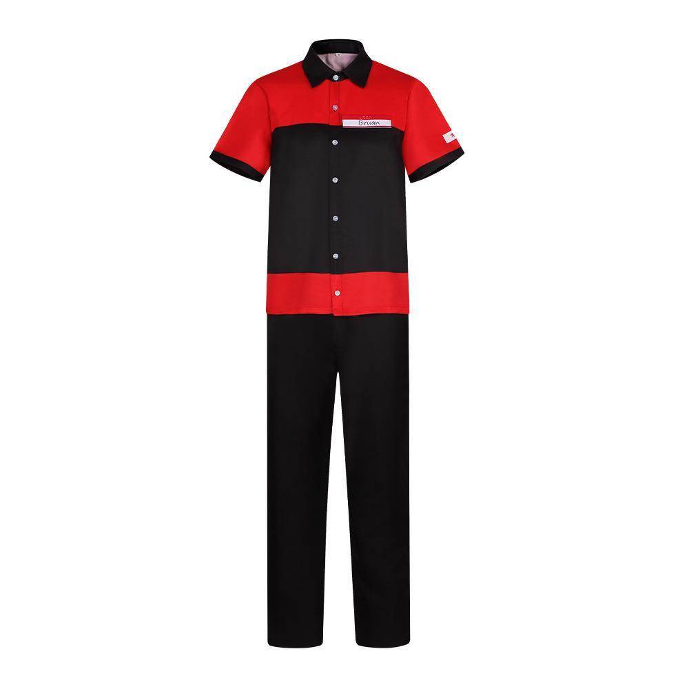 Manny's Burger Shop Clerk Cosplay Costume Bryan Tyler Employee Uniform - zzcosplay