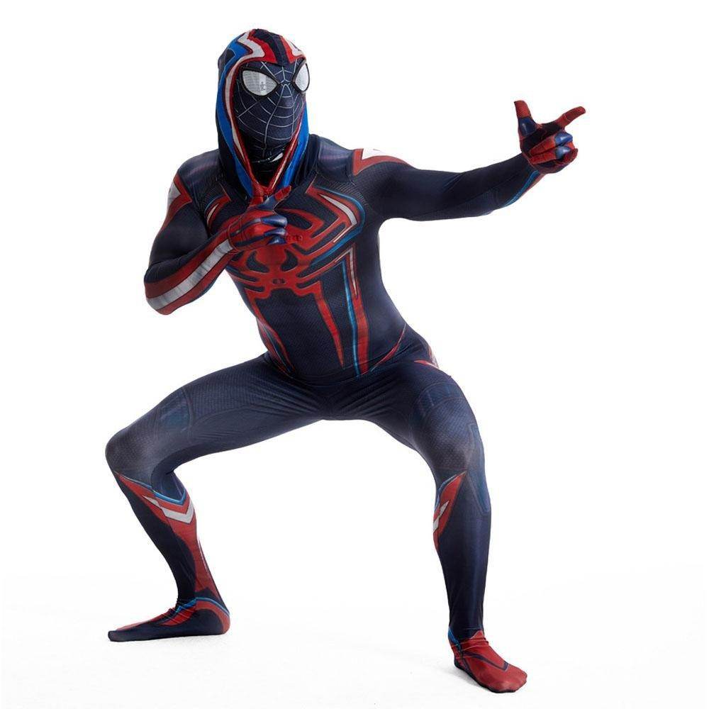 Miles Morales Spider Man 2099 Costume Ultimate Cosplay PS5 Jumpsuit for Kids and Adults - zzcosplay
